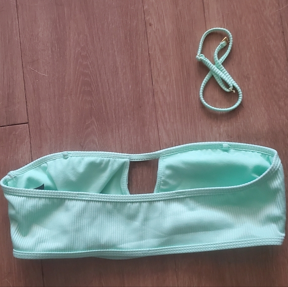 Trillium Gabby Mint Ribbed Bandeau Bikini Top. - Picture 13 of 14